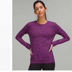 Lululemon relaxed swiftly Purple stripe Long Sleeve Top